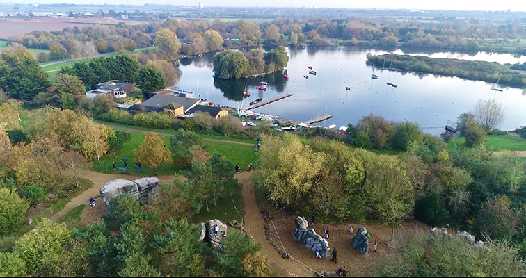 arial picture of Fairlop Waters