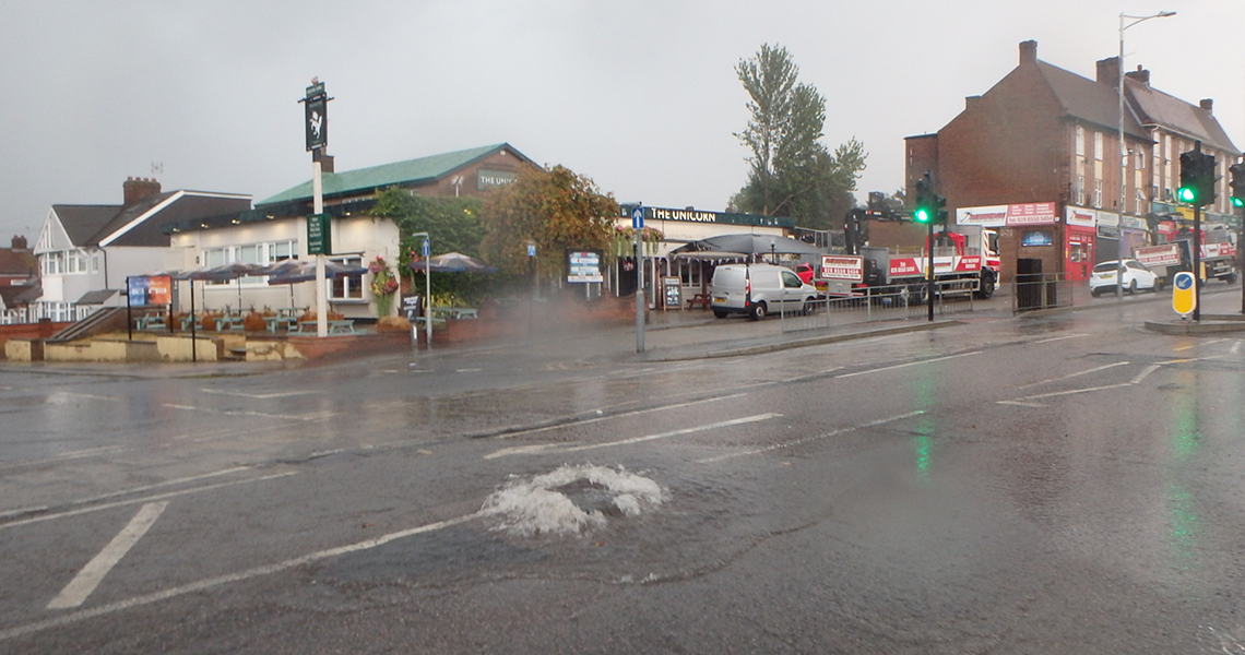 Clayhall Avenue after heavy rain