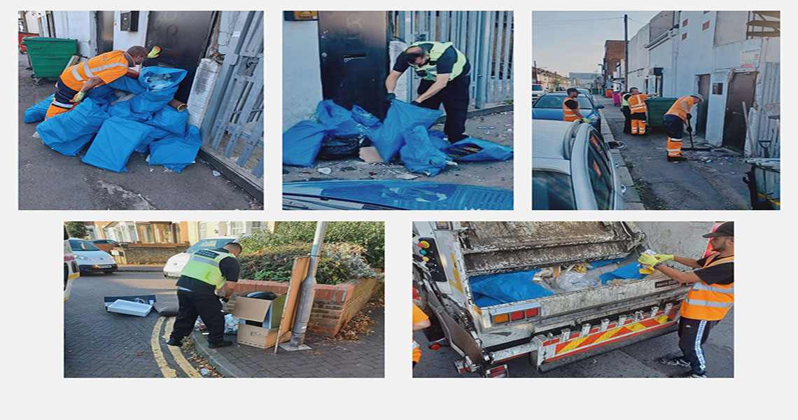 people clearing fly-tips