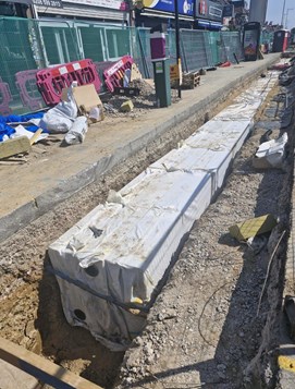 Photo of hydrorock system being installed