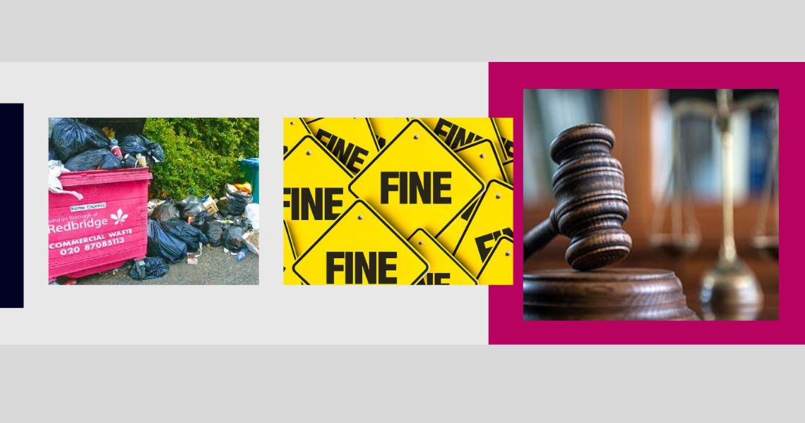 fly tip image and gavel