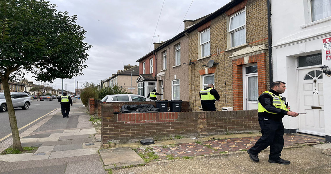 officers knocking on doors