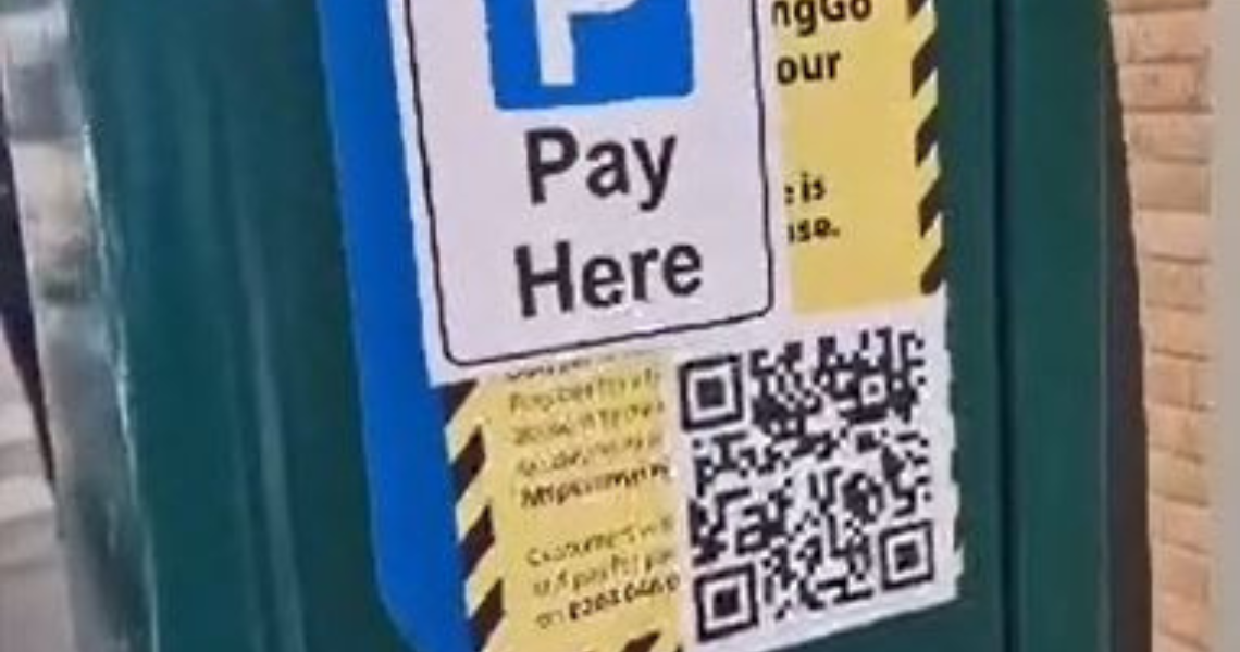 QR code on parking machine