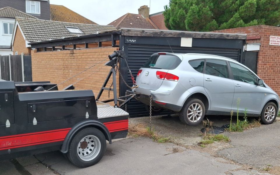 vehicle being seized