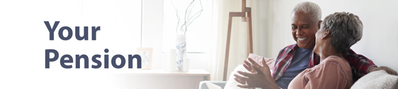 Pension banner with two people sitting on the sofa